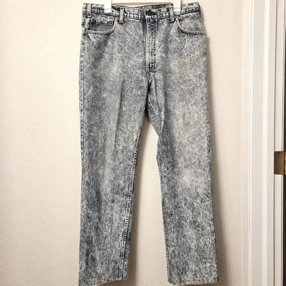 Vintage 80s Retro Levis 540 Acid Wash Jeans Blue USA 34x30 (38x32 Tag)